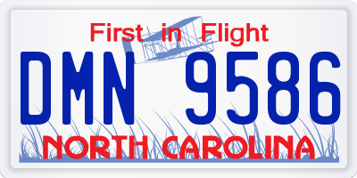 NC license plate DMN9586