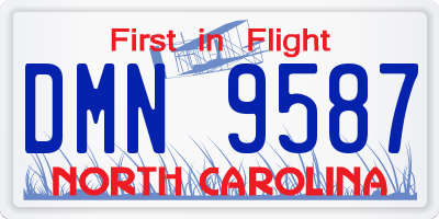 NC license plate DMN9587