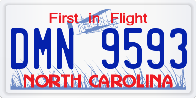 NC license plate DMN9593