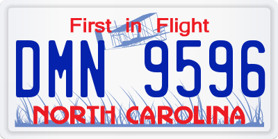 NC license plate DMN9596
