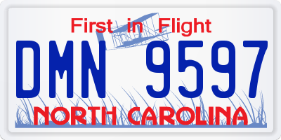 NC license plate DMN9597