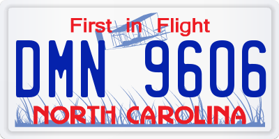 NC license plate DMN9606