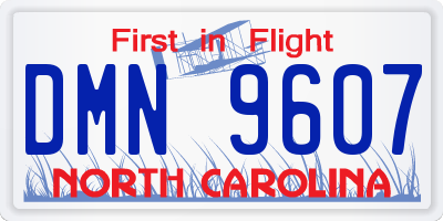 NC license plate DMN9607