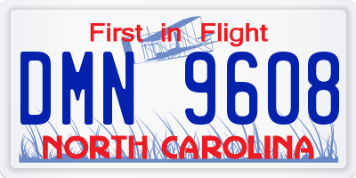 NC license plate DMN9608
