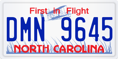 NC license plate DMN9645