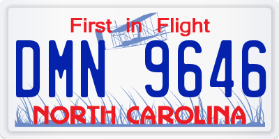NC license plate DMN9646
