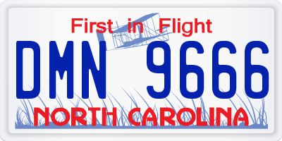 NC license plate DMN9666