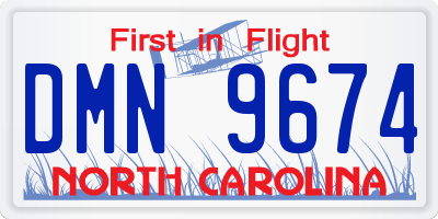 NC license plate DMN9674