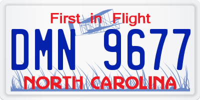 NC license plate DMN9677