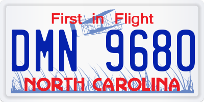 NC license plate DMN9680
