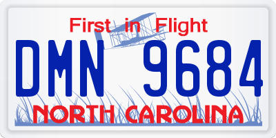 NC license plate DMN9684