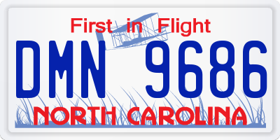 NC license plate DMN9686