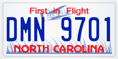 NC license plate DMN9701