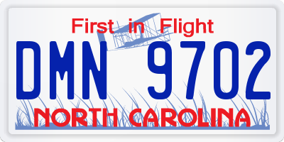 NC license plate DMN9702