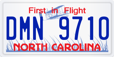 NC license plate DMN9710