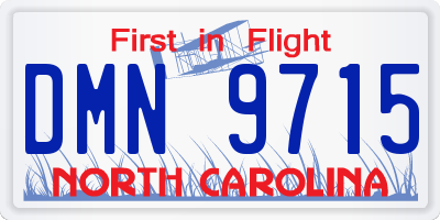 NC license plate DMN9715