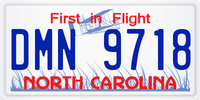 NC license plate DMN9718
