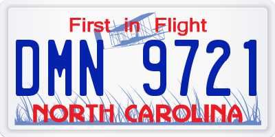 NC license plate DMN9721