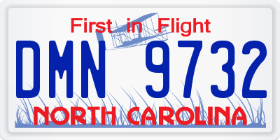 NC license plate DMN9732