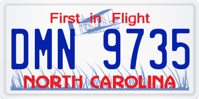 NC license plate DMN9735