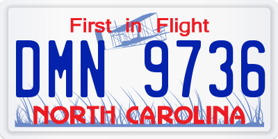 NC license plate DMN9736