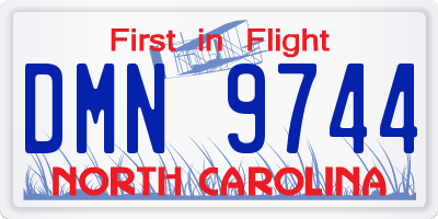 NC license plate DMN9744