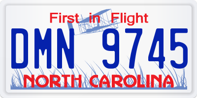 NC license plate DMN9745