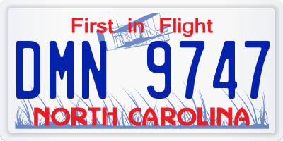 NC license plate DMN9747
