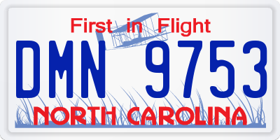 NC license plate DMN9753