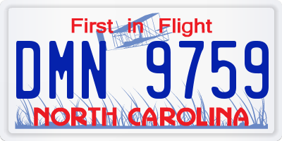 NC license plate DMN9759