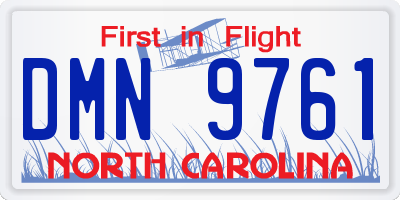 NC license plate DMN9761