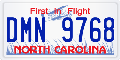 NC license plate DMN9768