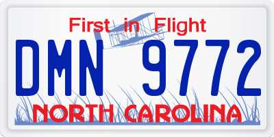 NC license plate DMN9772