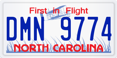 NC license plate DMN9774