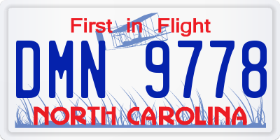 NC license plate DMN9778
