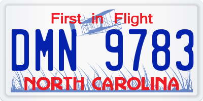 NC license plate DMN9783