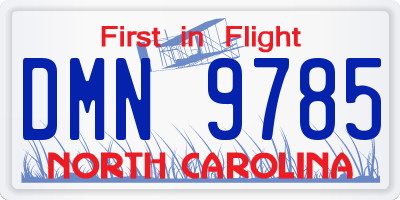 NC license plate DMN9785