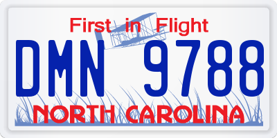 NC license plate DMN9788