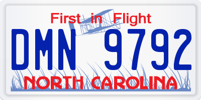 NC license plate DMN9792