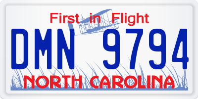 NC license plate DMN9794