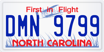 NC license plate DMN9799