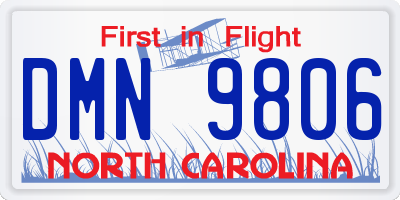 NC license plate DMN9806