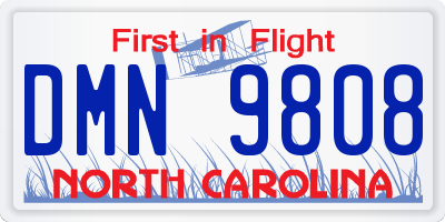 NC license plate DMN9808