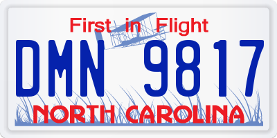 NC license plate DMN9817