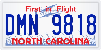 NC license plate DMN9818