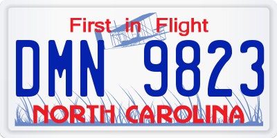NC license plate DMN9823