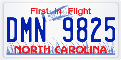 NC license plate DMN9825