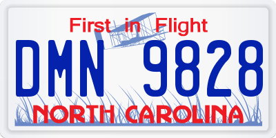 NC license plate DMN9828