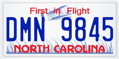 NC license plate DMN9845
