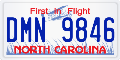 NC license plate DMN9846